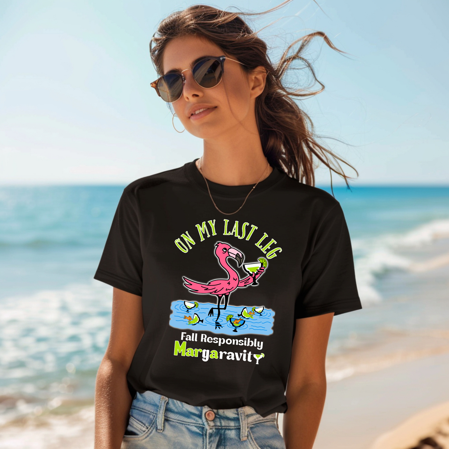 On My Last Leg, Unisex Jersey T-Shirt in Black