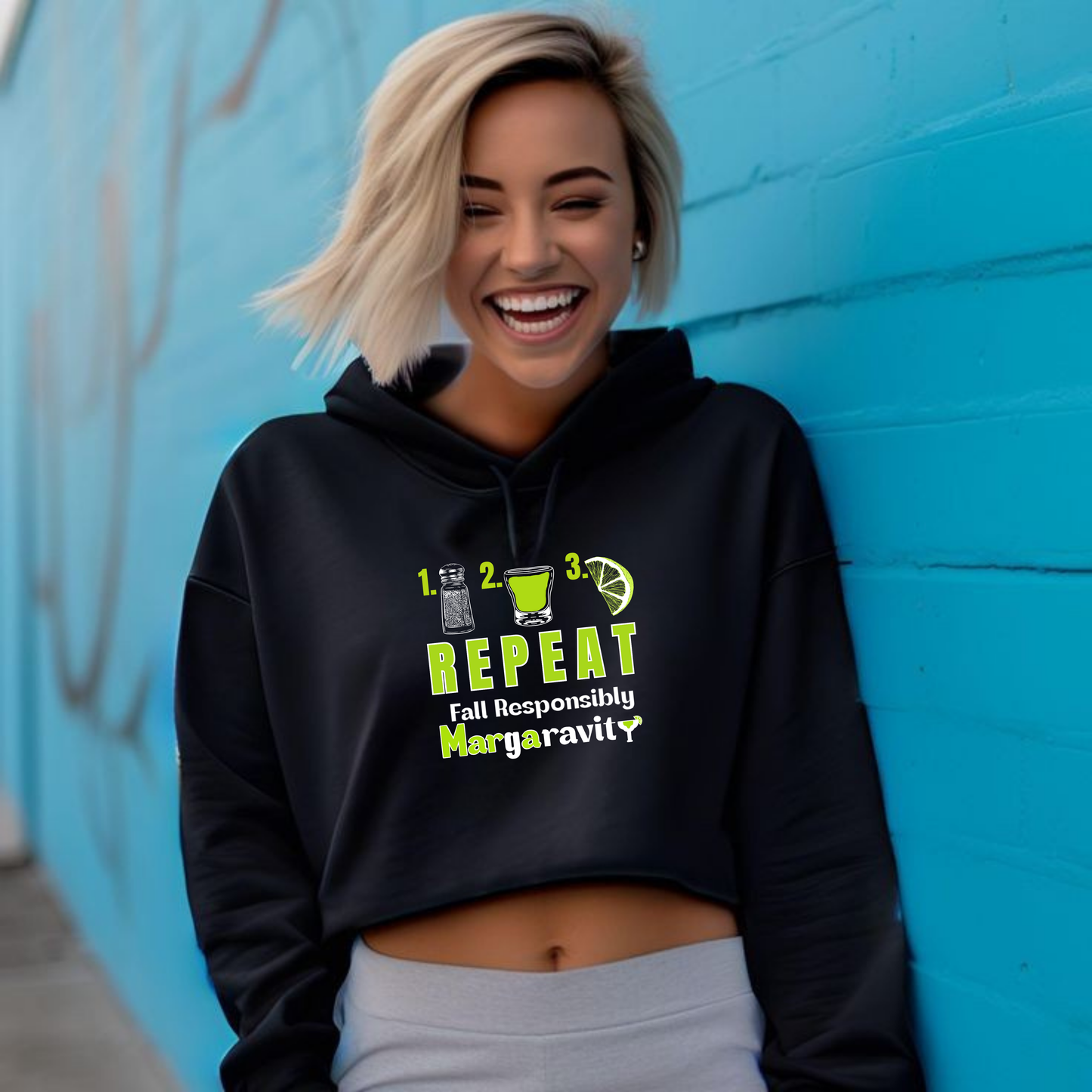 1. 2. 3. REPEAT, Lightweight Cropped Hoodie