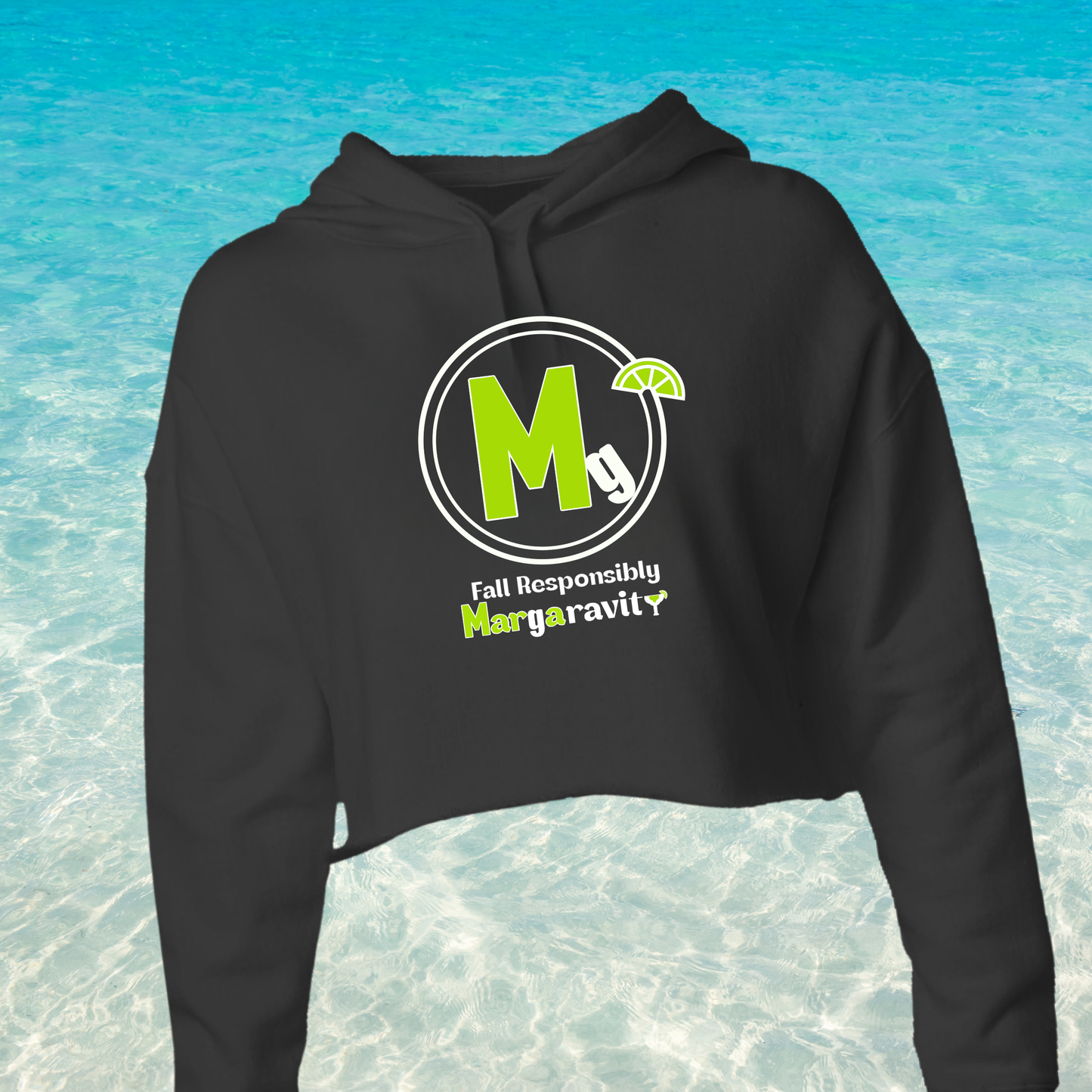 Margaravity Logo, Lightweight Cropped Hoodie