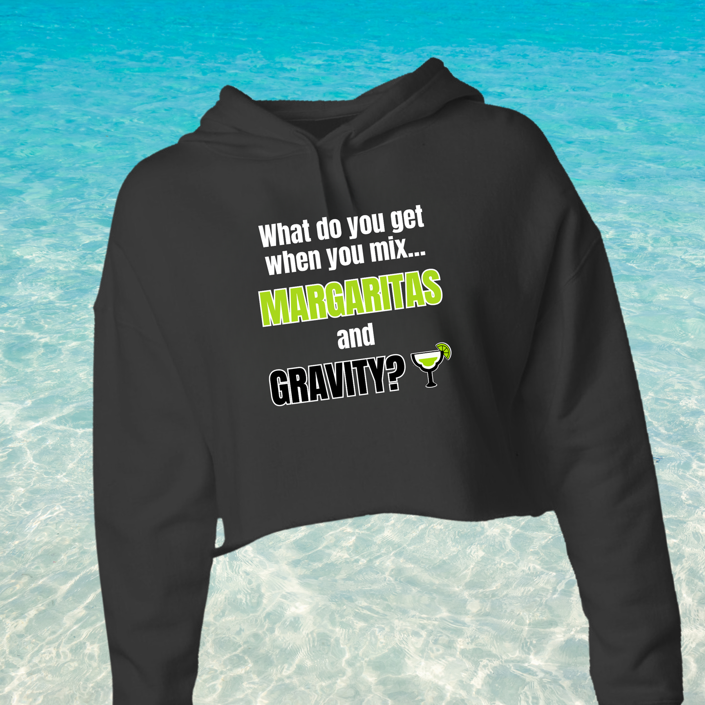 Margaravity Riddle, Lightweight Cropped Hoodie