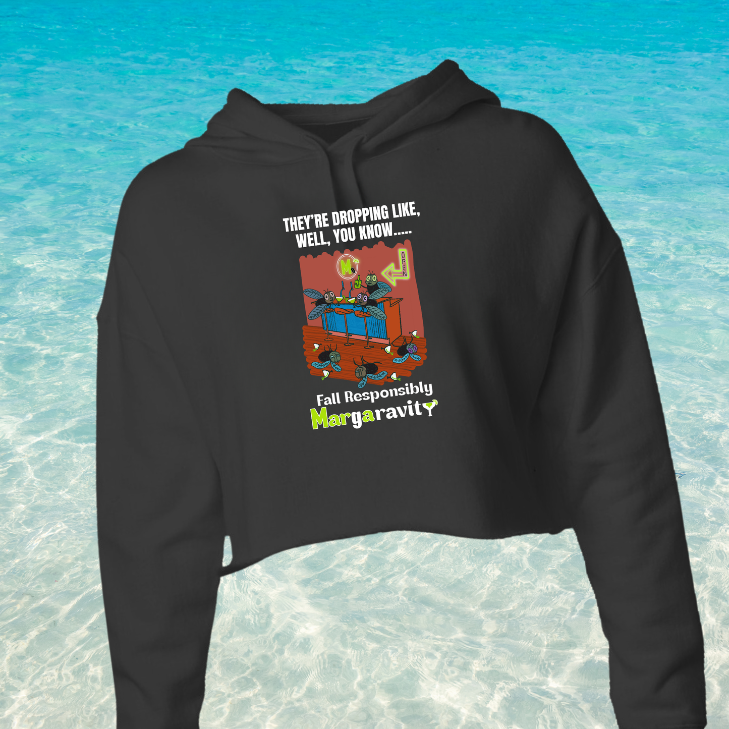 Dropping Like Flies, Lightweight Cropped Hoodie