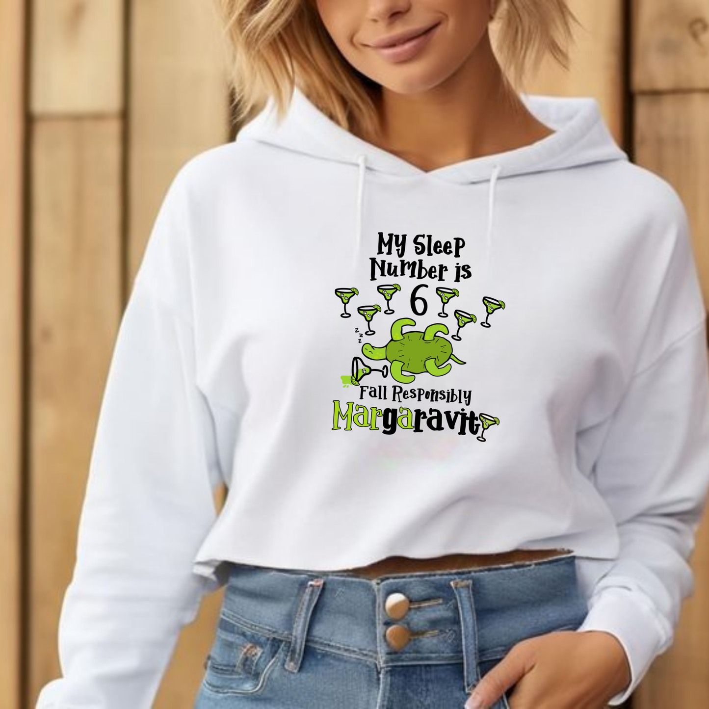 Sleep Number, Lightweight Cropped Hoodie