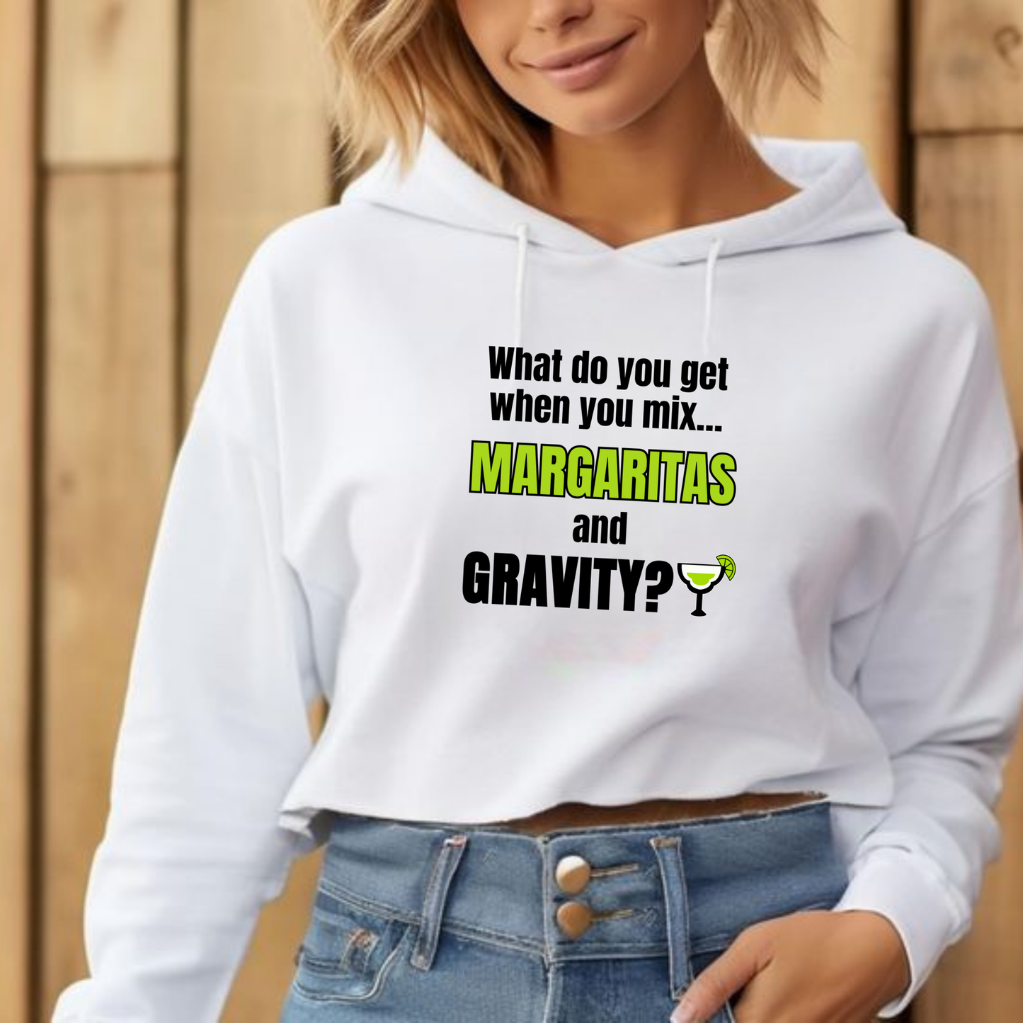 Margaravity Riddle, Lightweight Cropped Hoodie