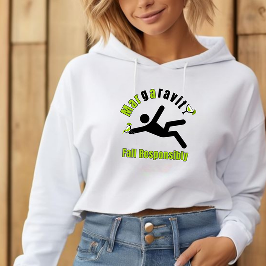 Falling For Margaravity, Lightweight Cropped Hoodie