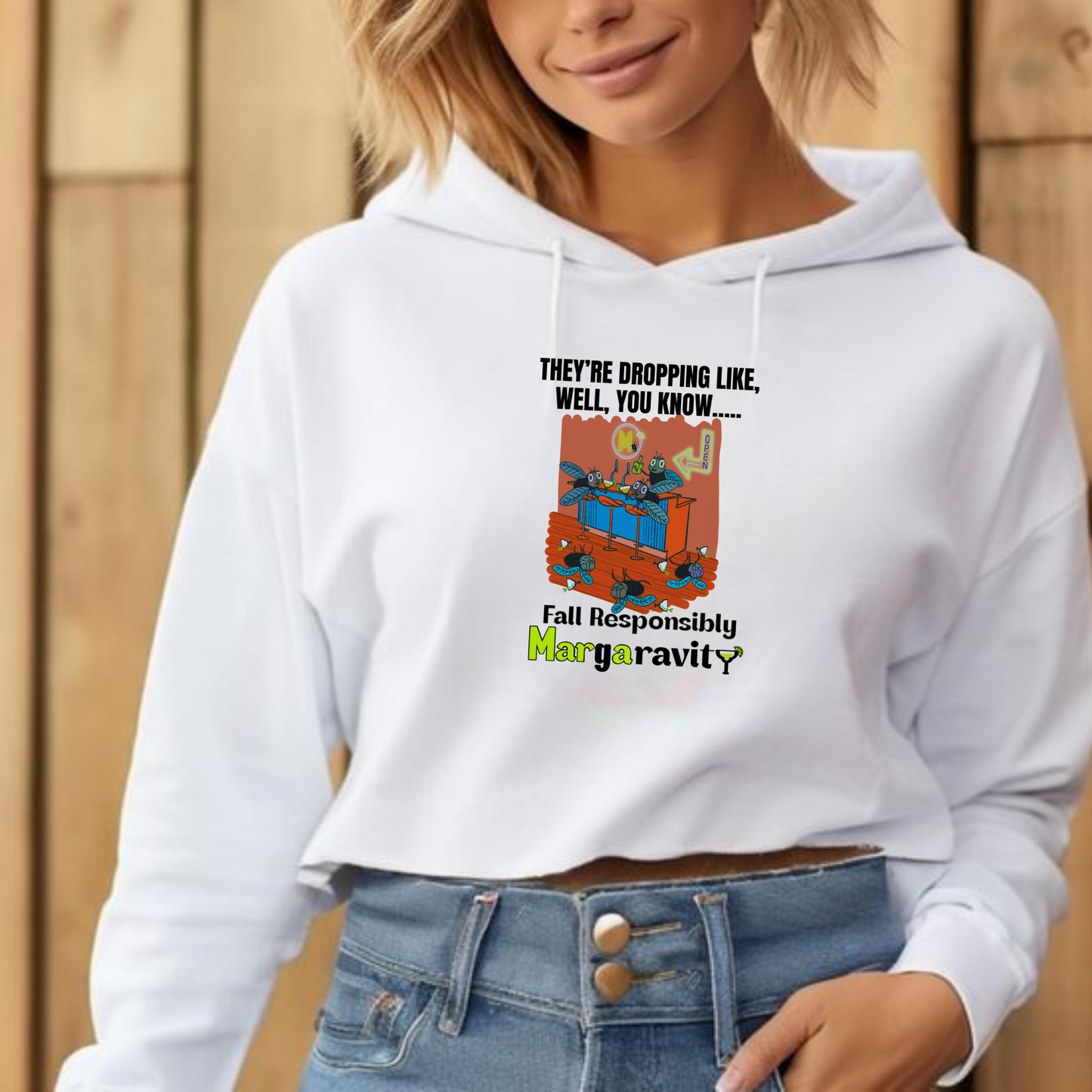 Dropping Like Flies, Lightweight Cropped Hoodie
