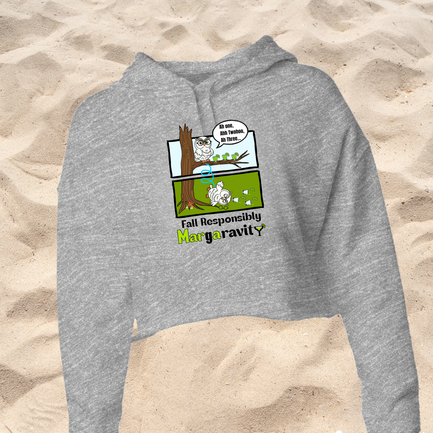 Ah One Ahh Twohoo Ahhh Three, Lightweight Cropped Hoodie