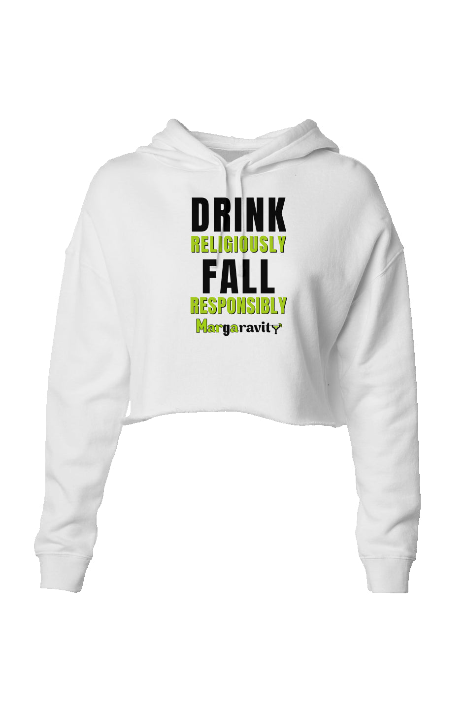 Drink Religiously Fall Responsibly, Lightweight Cropped Hoodie