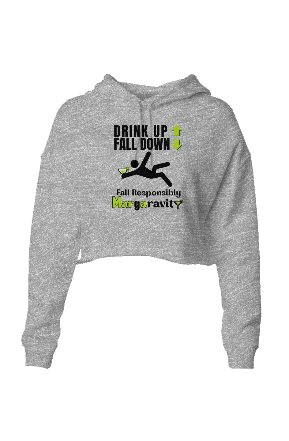 Drink Up Fall Down, Lightweight Cropped Hoodie