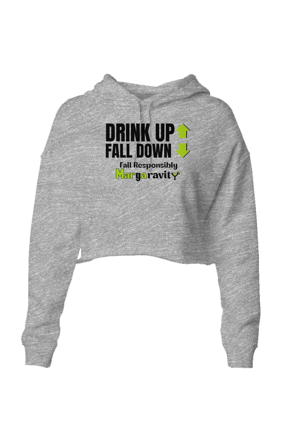 Drink Up Fall Down, Lightweight Cropped Hoodie