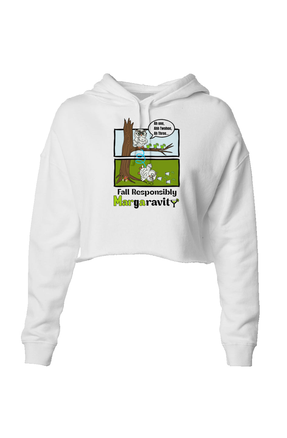 Ah One Ahh Twohoo Ahhh Three, Lightweight Cropped Hoodie