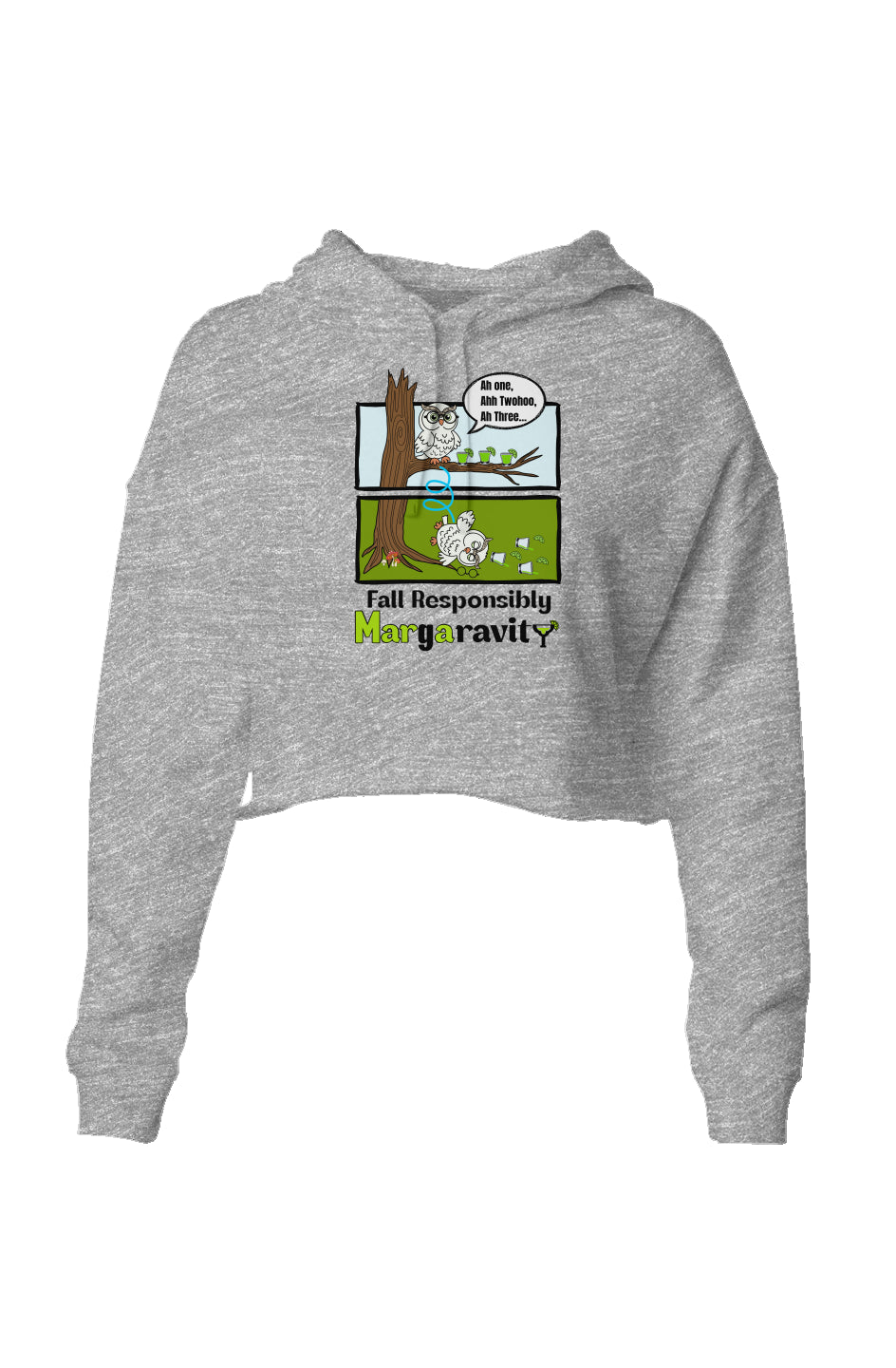 Ah One Ahh Twohoo Ahhh Three, Lightweight Cropped Hoodie