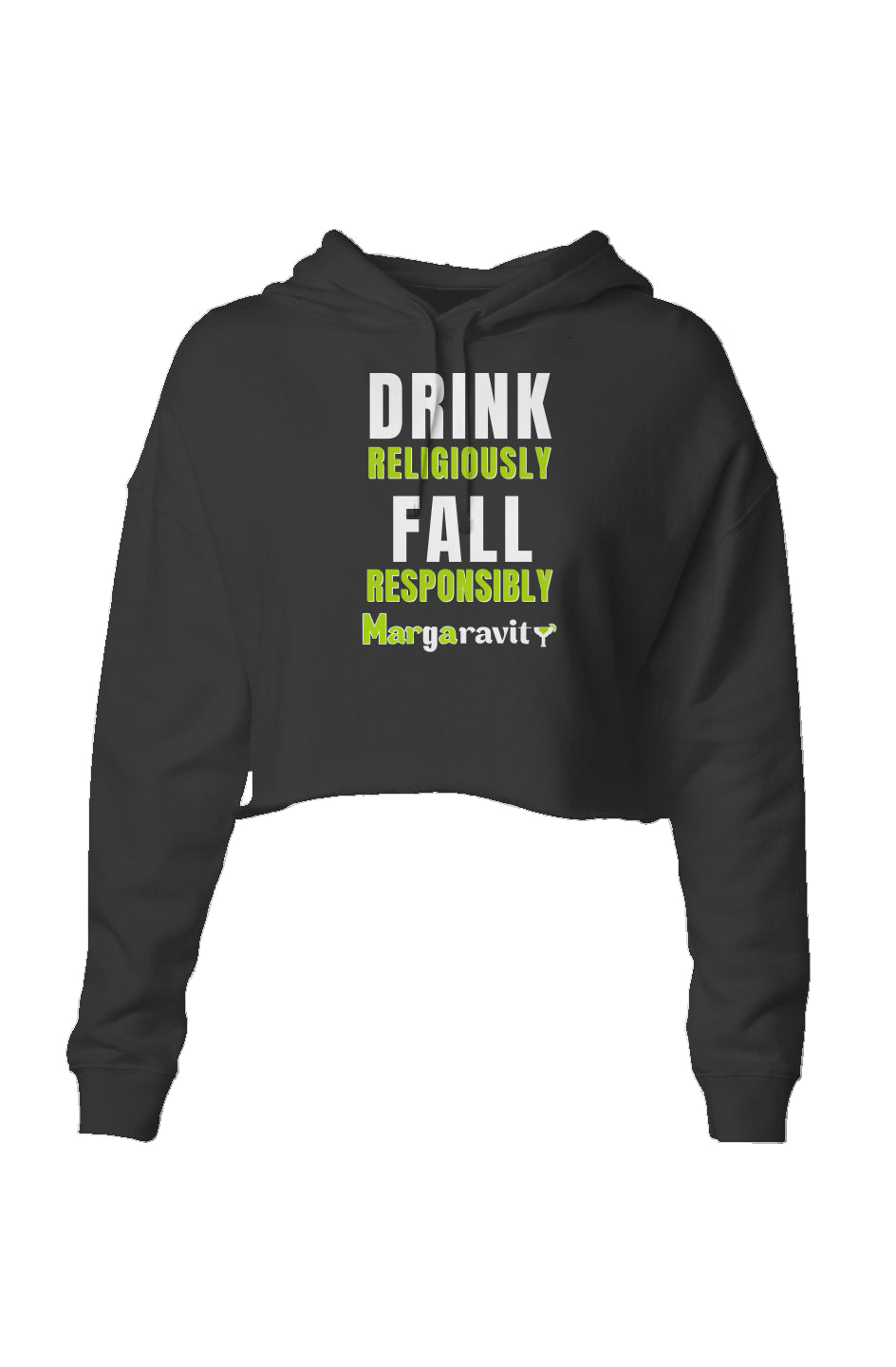 Drink Religiously Fall Responsibly, Lightweight Cropped Hoodie