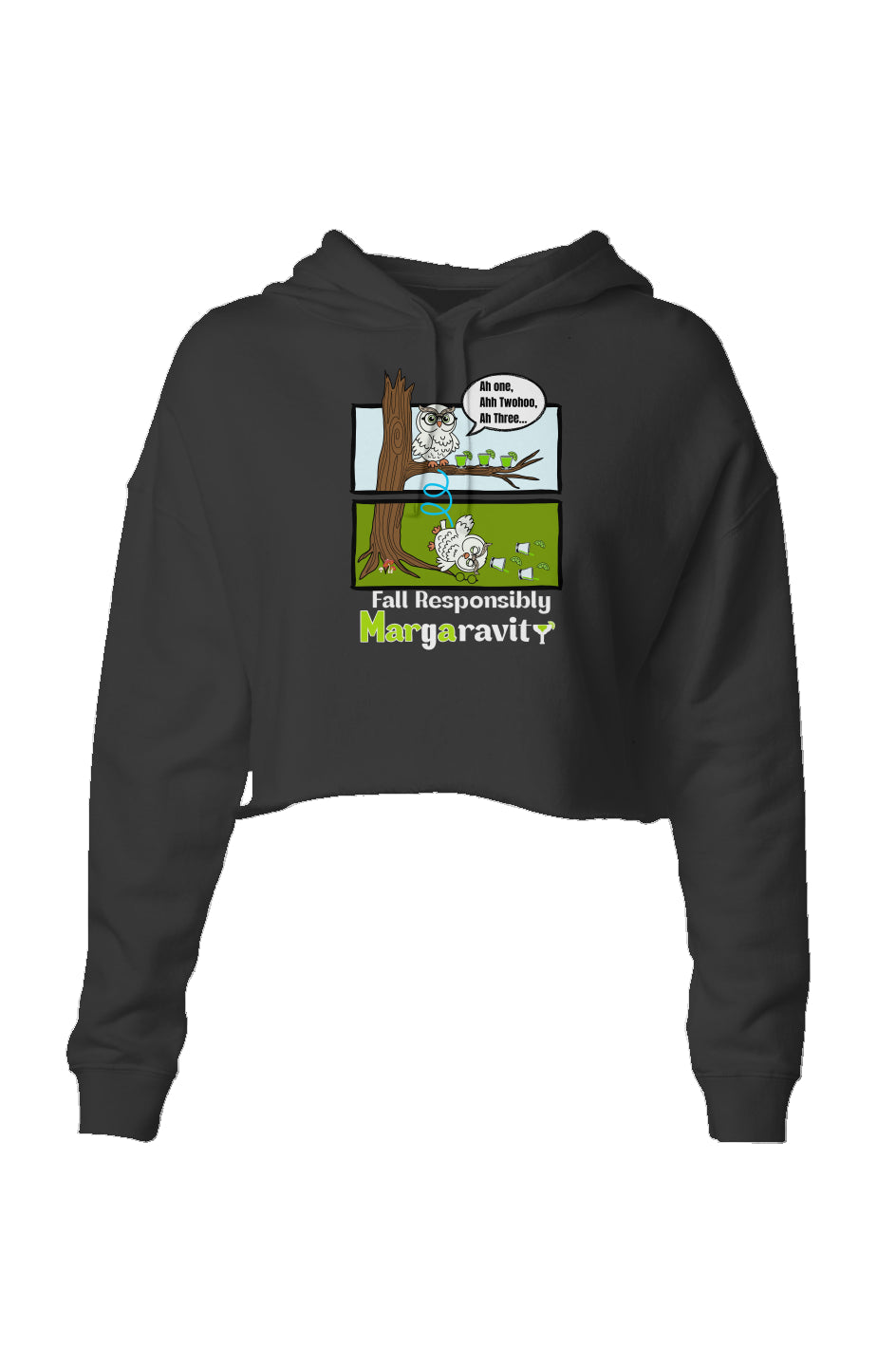 Ah One Ahh Twohoo Ahhh Three, Lightweight Cropped Hoodie