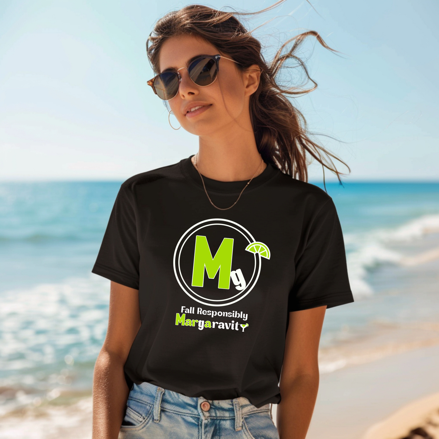 Margaravity Logo, Unisex Jersey T-Shirt in Black