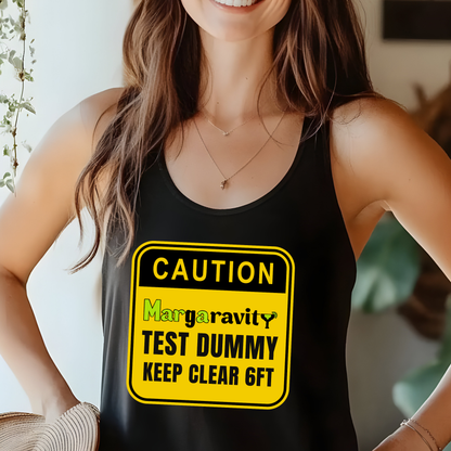 Caution Margaravity Test Dummy, unisex tank