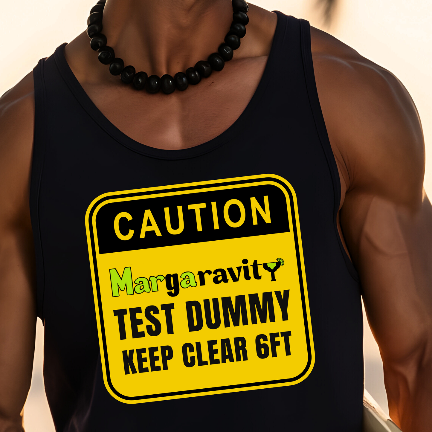 Caution Margaravity Test Dummy, unisex tank