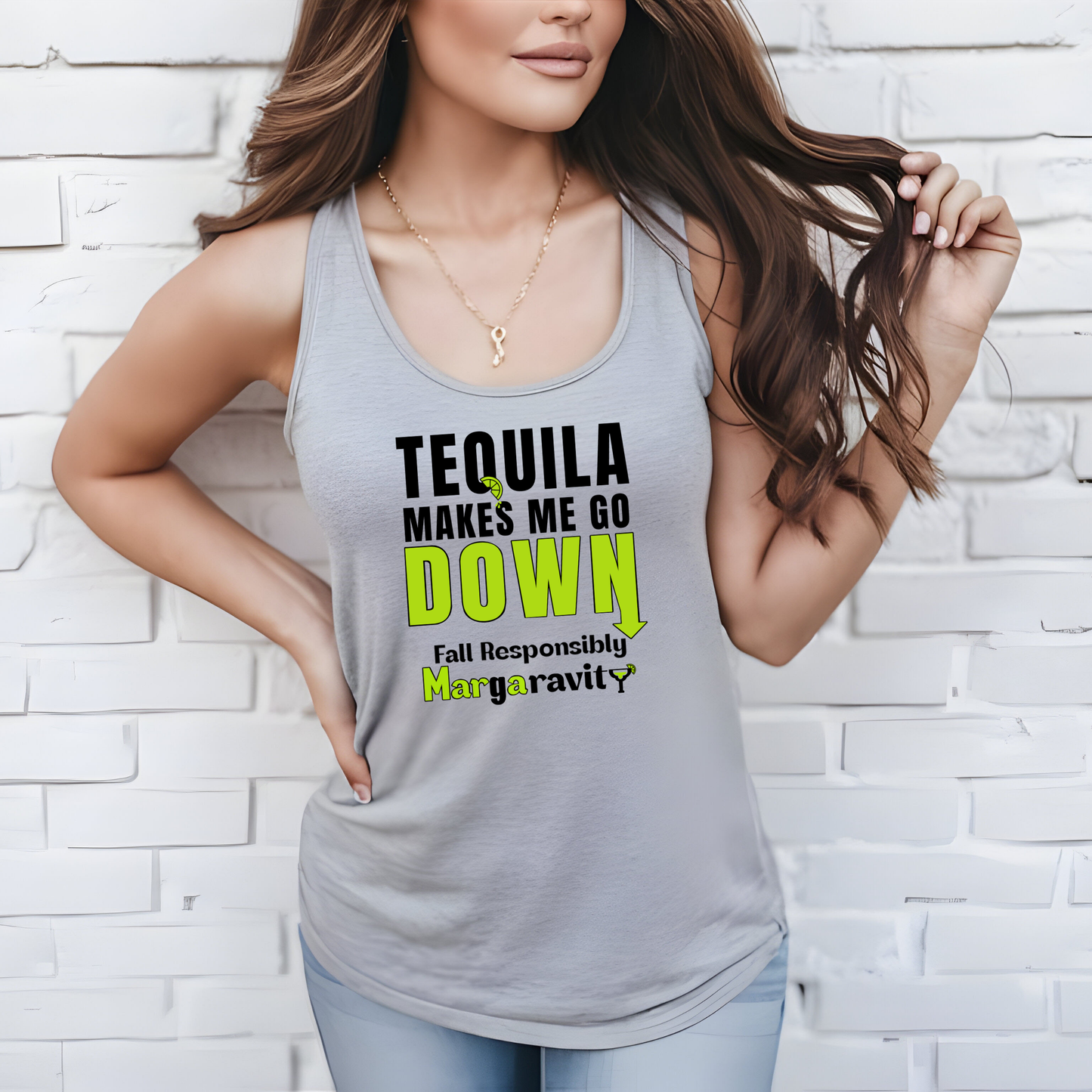 Tequila Makes Me Go Down, unisex tank