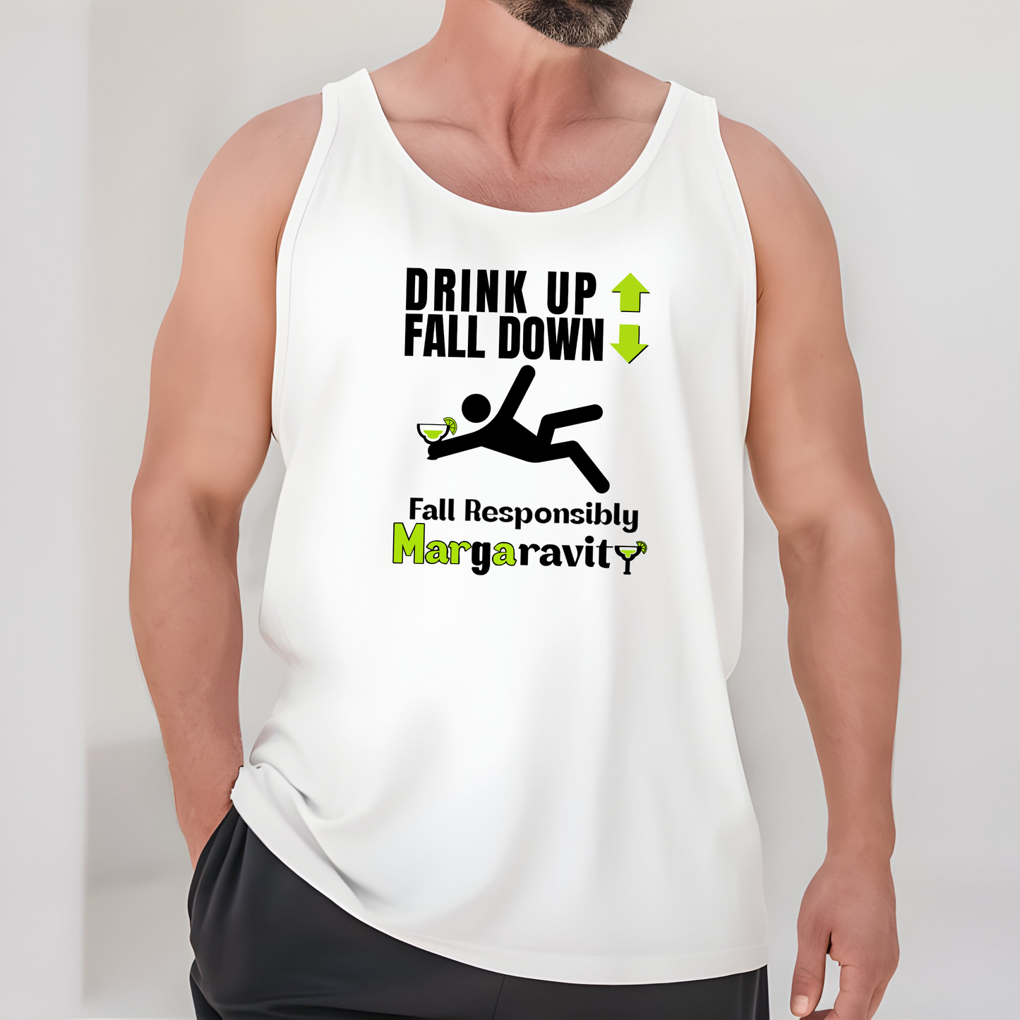 Drink Up Fall Down, unisex tank