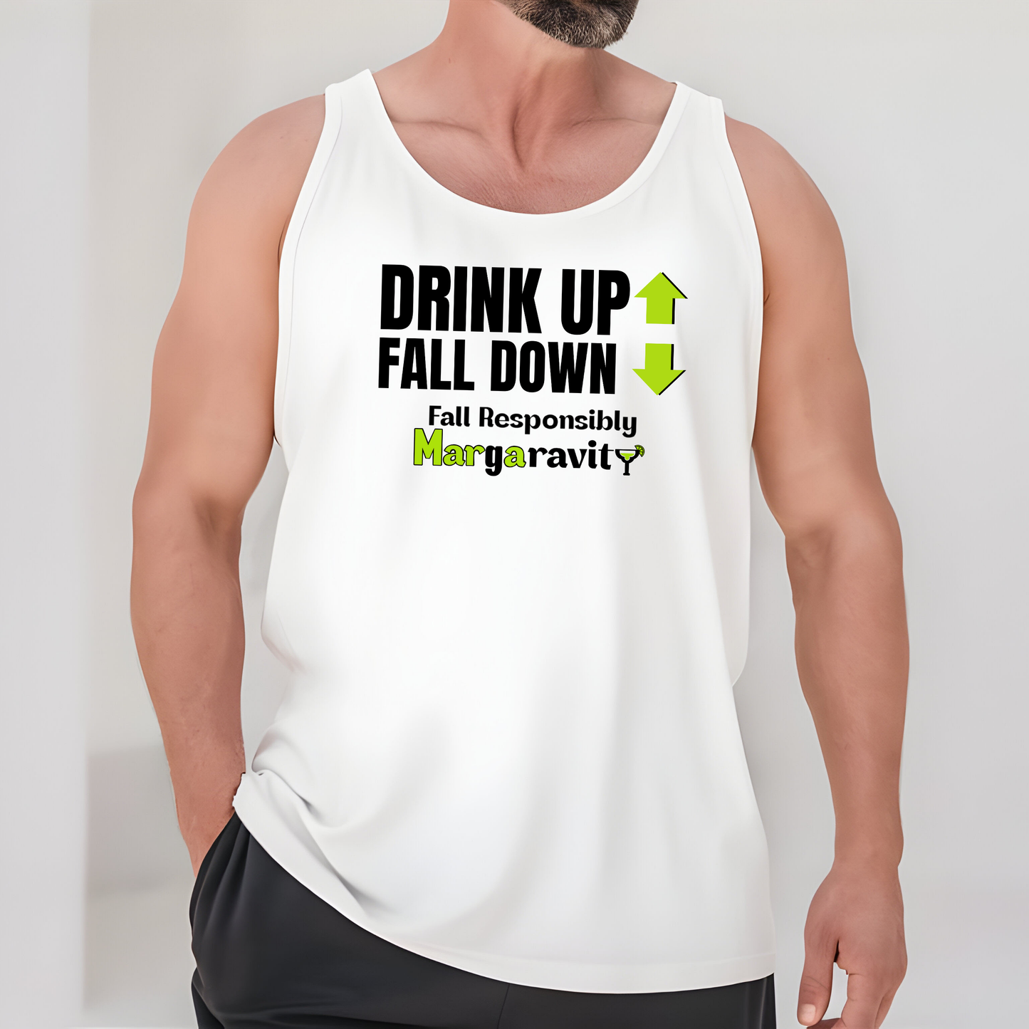 Drink Up Fall Down, unisex tank