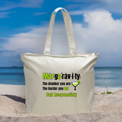 The Definition of Margaravity, 25L Zippered Tote