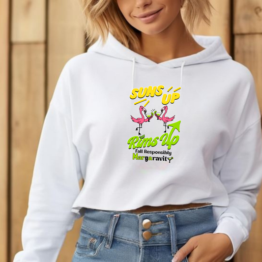 Suns Up Rims Up, Lightweight Cropped Hoodie