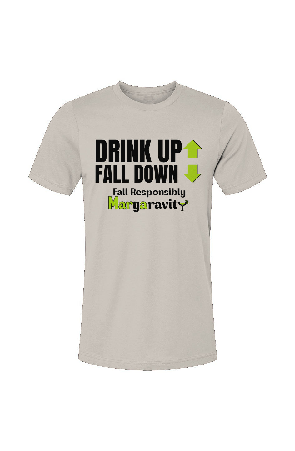 Drink Up Fall Down, Unisex Jersey T-Shirt in White