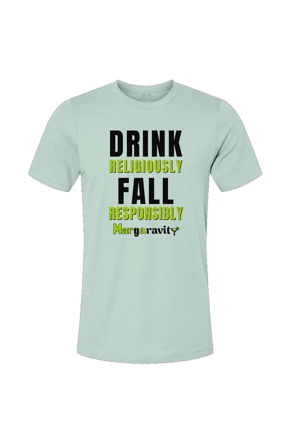 Drink Religiously Fall Responsibly, Unisex Jersey T-Shirt in White