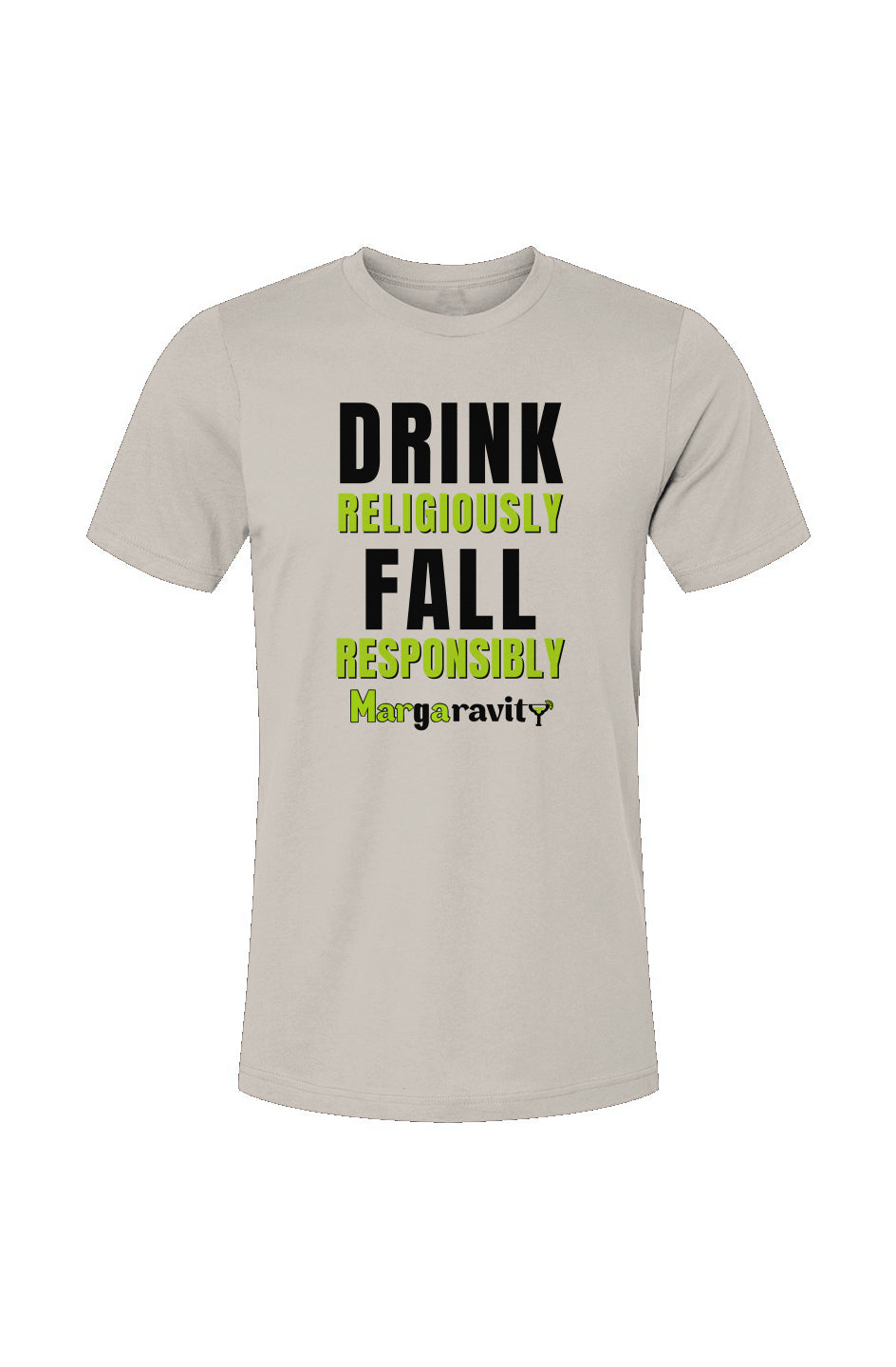 Drink Religiously Fall Responsibly, Unisex Jersey T-Shirt in White