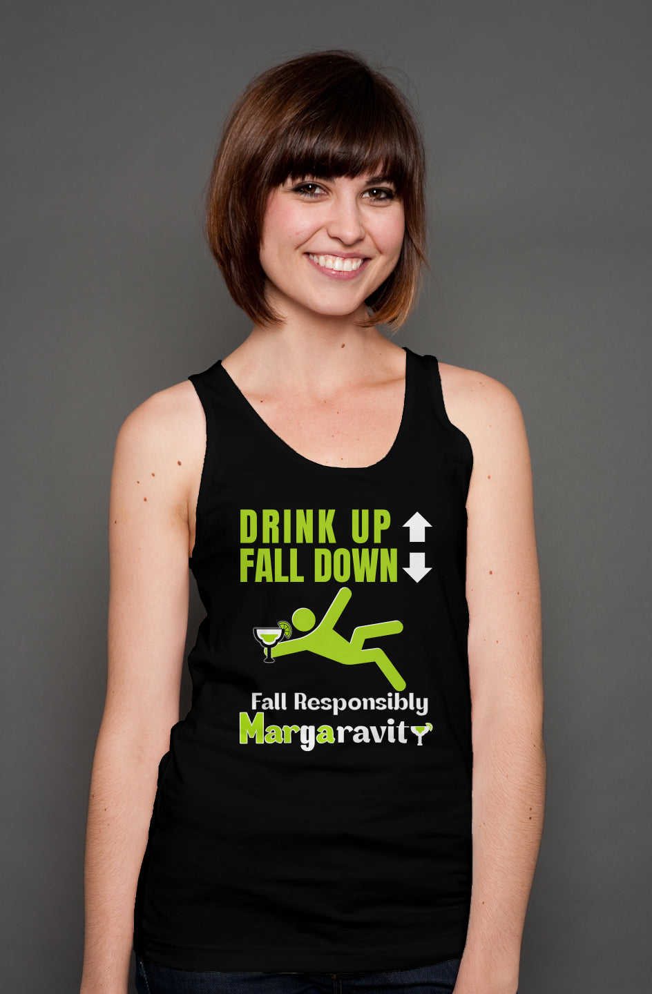 Drink Up Fall Down, unisex tank