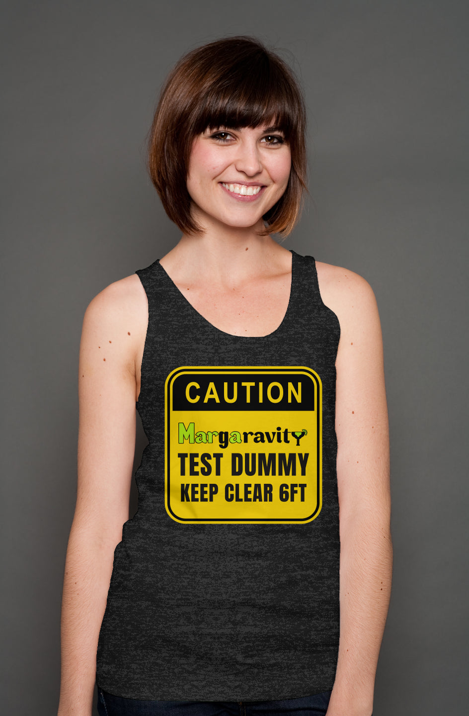 Caution Margaravity Test Dummy, unisex tank