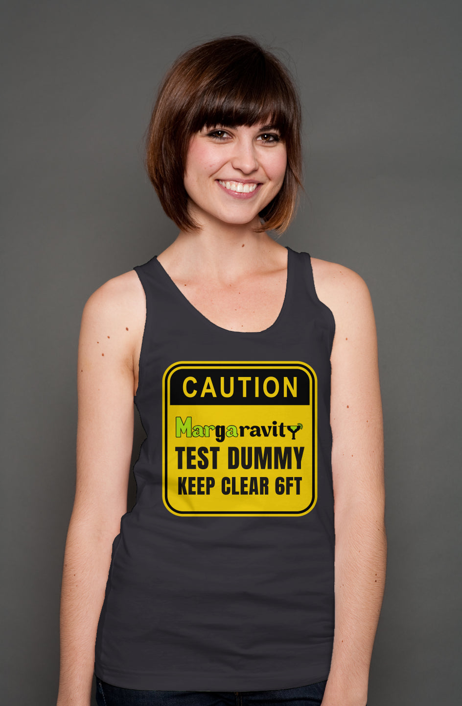 Caution Margaravity Test Dummy, unisex tank