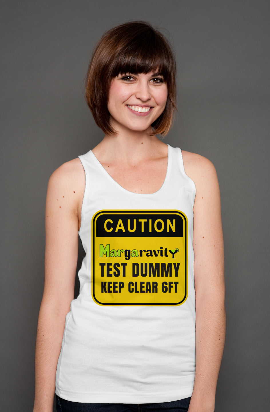 Caution Margaravity Test Dummy, unisex tank