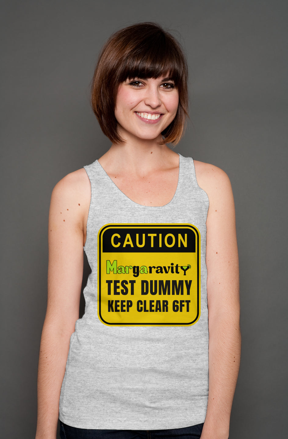 Caution Margaravity Test Dummy, unisex tank