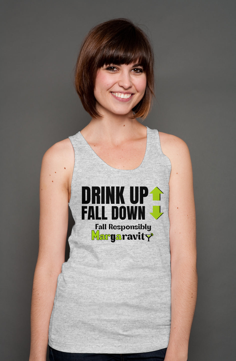 Drink Up Fall Down, unisex tank