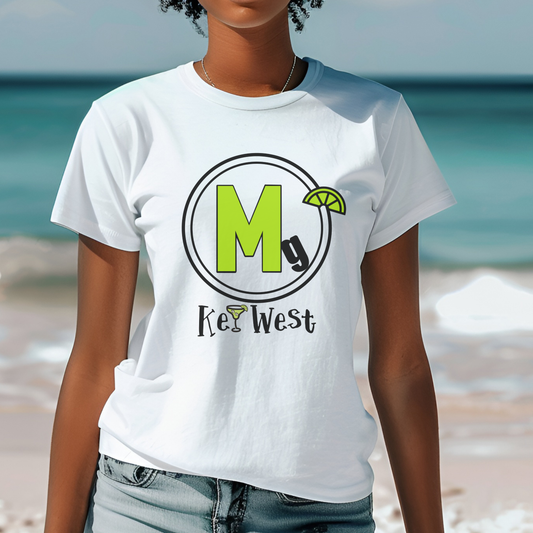 Margaravity Logo Key West, Unisex Jersey T-Shirt in White